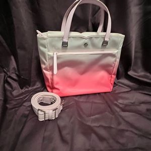Kate Spade New York, pink and white ombré, medium shoulder tote